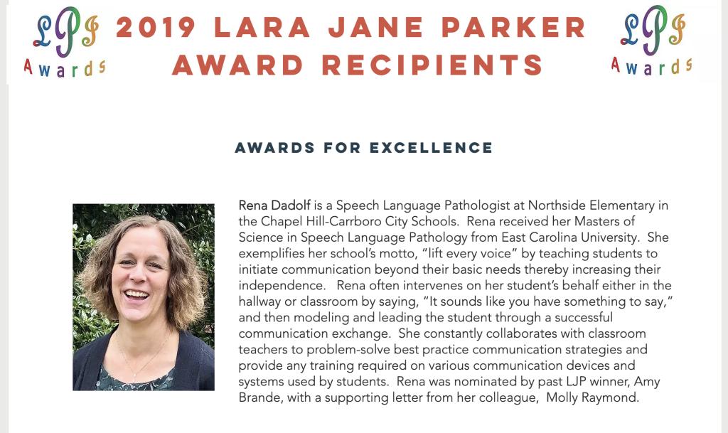 CHCCS_SLPs's tweet photo. Rena Dadolf Wins Award for Excellence https://t.co/HdKbcAjJkc https://t.co/dlEePVhcGx