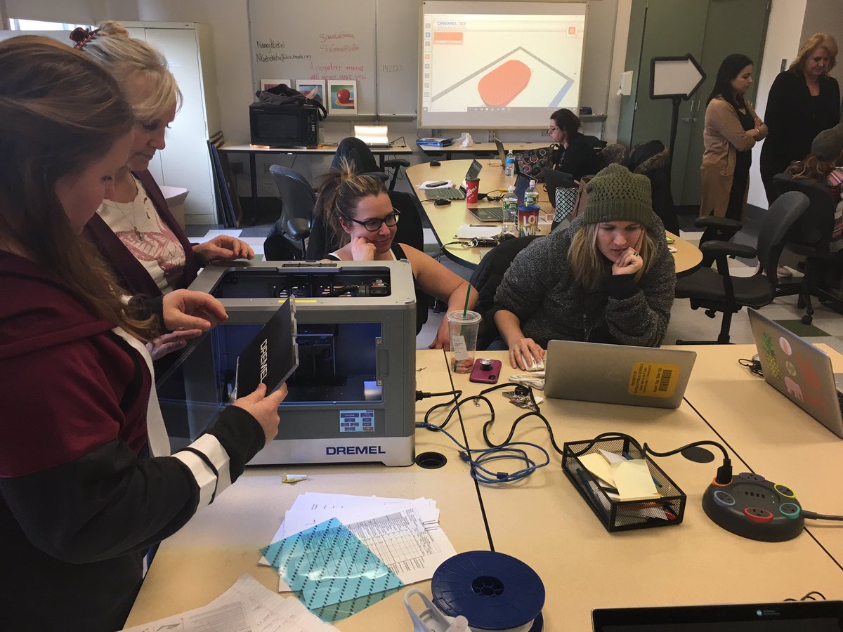 mrstrangio1's tweet photo. Excellent group of @Buffalo_Schools teachers using their time to build tech capacity. Great sessions learning everything 3D Printing for a classroom! One of the best tools for student creation and use in a #STEAMStudyHall 🖥 #eschoolnews https://t.co/xMjnbu4JAZ