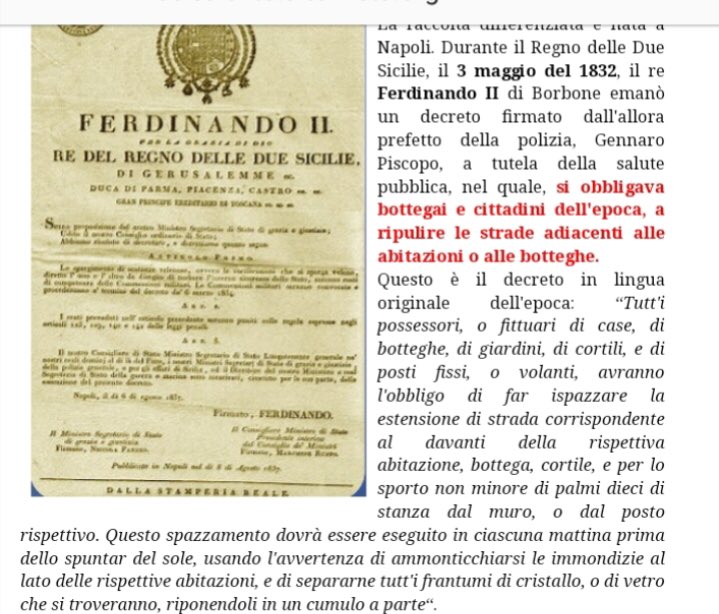 DiffNonIndiff's tweet photo. Il Decreto del 1832 obbligava  bottegai e cittadini dell'epoca a ripulire le strade adiacenti alle abitazioni e alle botteghe #ASOC1819 #SAA2019 @Reg_Campania @EuropeDirectNA @noi_ateurope @istat_it @ComuneNapoli @edlupt @Monithon @ascuoladioc https://t.co/udVbxTgZEF