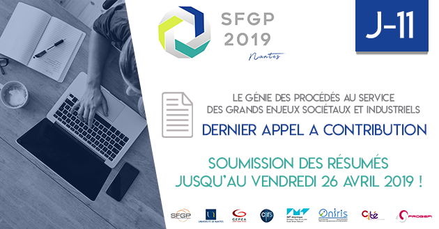 SFGP2019's tweet photo. 🚨 SFGP 2019 : J-11 avant la clôture des soumissions ! Dépôt des résumés en ligne jusqu'au vendredi 26 avril 2019 sur la plateforme SciencesConf : https://t.co/MetwTHHoVr. https://t.co/XArHmCXS8N