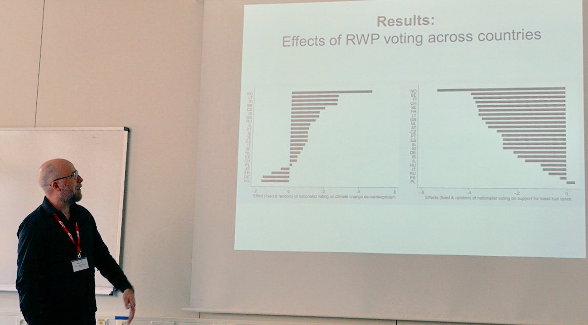 SowiLady's tweet photo. @CESSDA_Data @UmeaUniversity @joakimkulin .@joakimkulin: Effects of national voting on climate change denial/scepticism and support for fossil fuel taxes #essconf https://t.co/yTQfQeHsEo