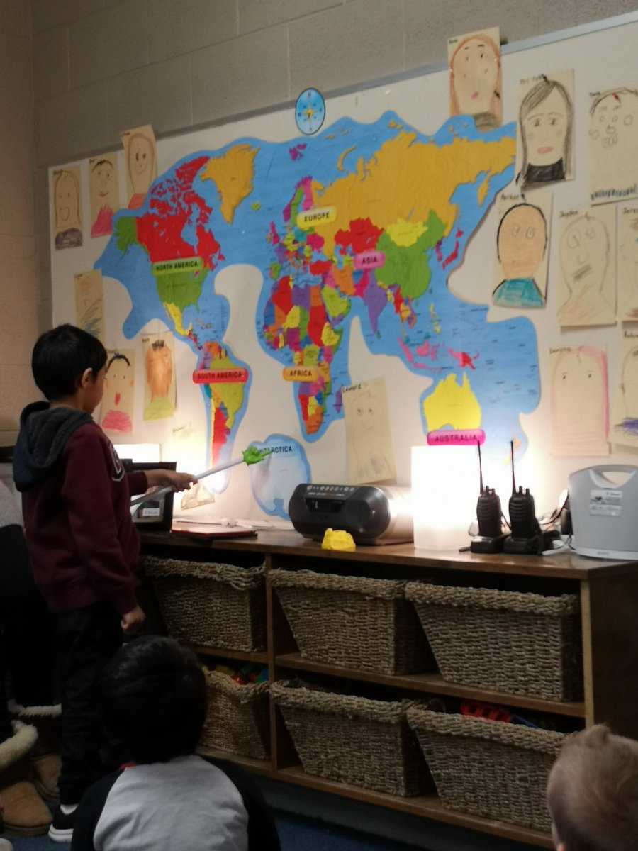 SIBFDK2's tweet photo. Singing the song and pointing the the continents #geography #cultures #worldmap @SIBhwdsb https://t.co/gpMghcxnVB