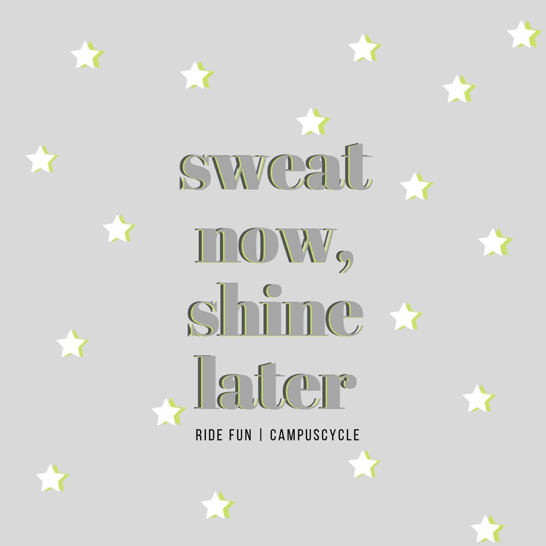 ridecampuscycle's tweet photo. Your perspiration is our inspiration 🌟 Happy Monday people! We hope you find time to get your sweat on today #ridefun #campuscycle https://t.co/vaj8FPmUXw