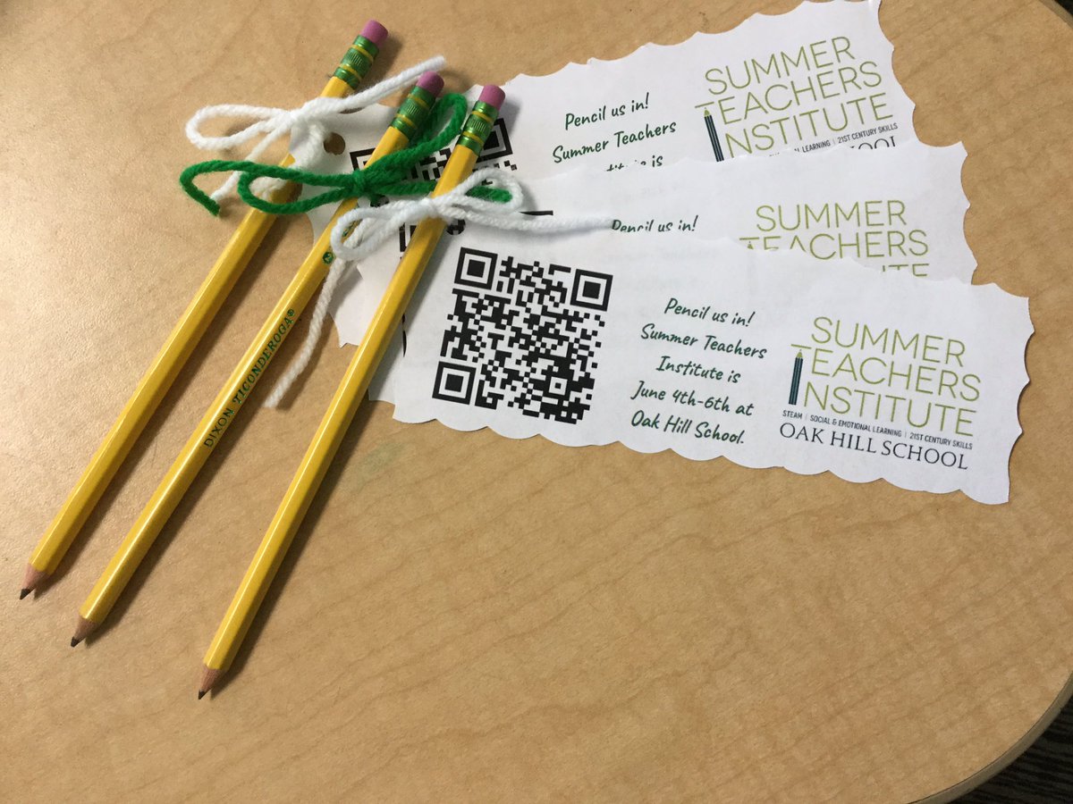 Have you penciled in Summer Teachers Institute on your calendar? Summer Teachers Institute is June 4th-6th at Oak Hill School. Registration is open at  oakhillschool.org/node/8391/webf…
#steam #sel #teachers #designthinking #innovativeteaching