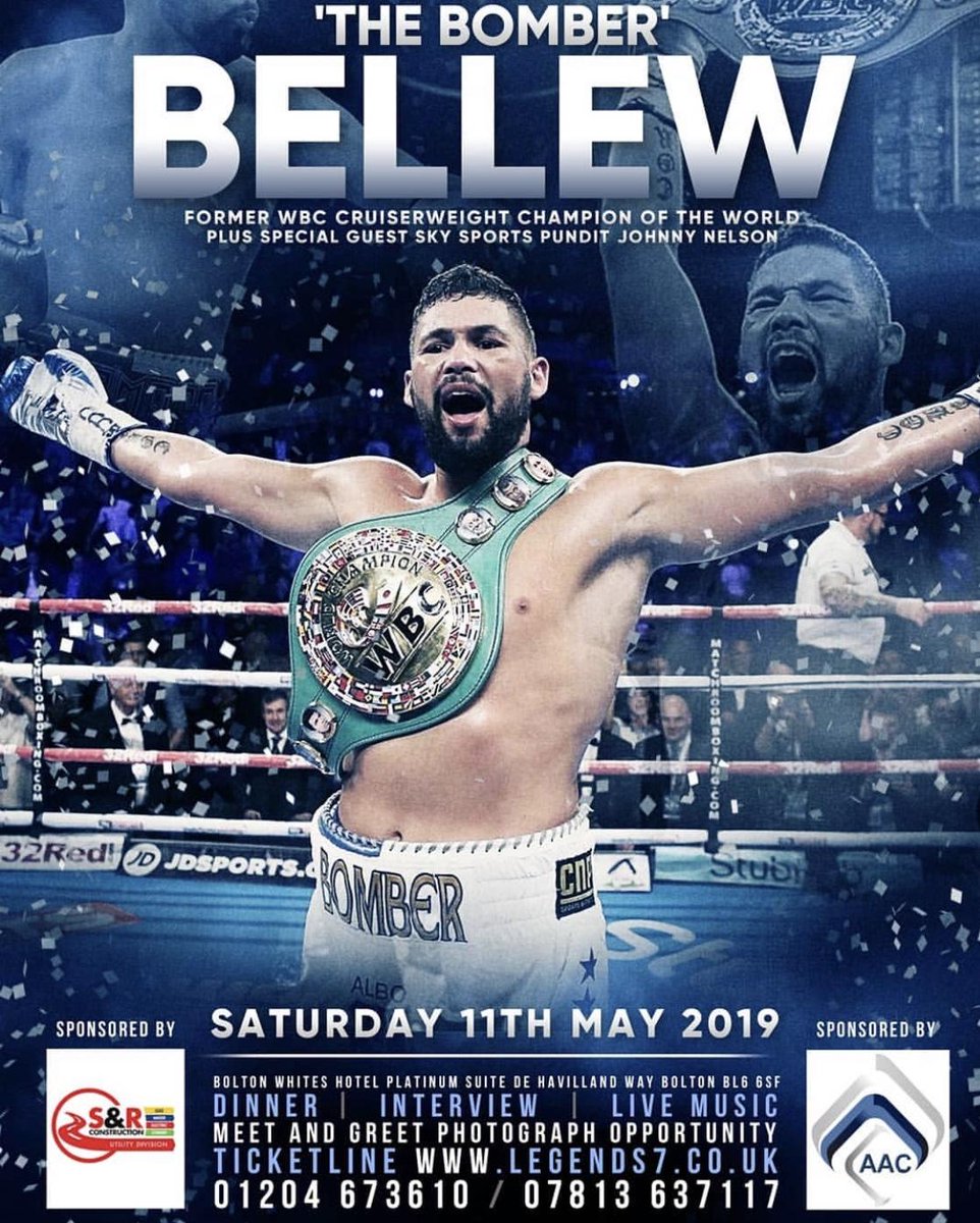 sr_constructltd's tweet image. S&amp;amp;R Construction Ltd are proud to sponsor an evening with Tony Bellew the former WBC Cruiserweight champion of the world plus special guest Johnny Nelson.

#sponsor 
#boxing
