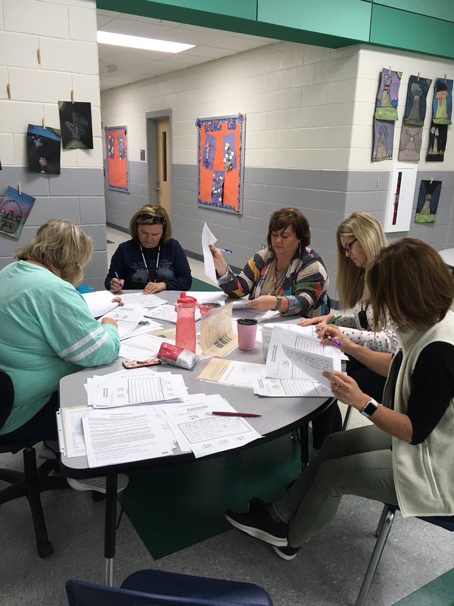 ShellyBoulden's tweet photo. BES teachers and I met today to score student work and talk about next steps. Love how our teachers work together for the good of their students! #BESBears #inspireempowergrow #LeadLAP #MCSonFire https://t.co/I59jXpH9LU