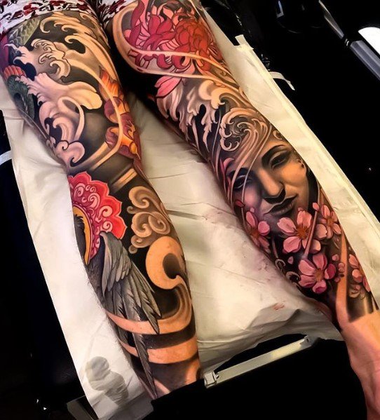 japanese leg sleeve tattoo femaleTikTok Search