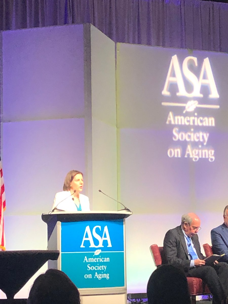 WestHealth's tweet photo. #AiA19: @iamamyherr is incoming @ASAging co-chair of Public Policy Committee, discusses the lack of #dentalcare coverage in #Medicare for those who most need it most: low-income #seniors with complex #oralhealth needs https://t.co/pMYqhtLPoJ