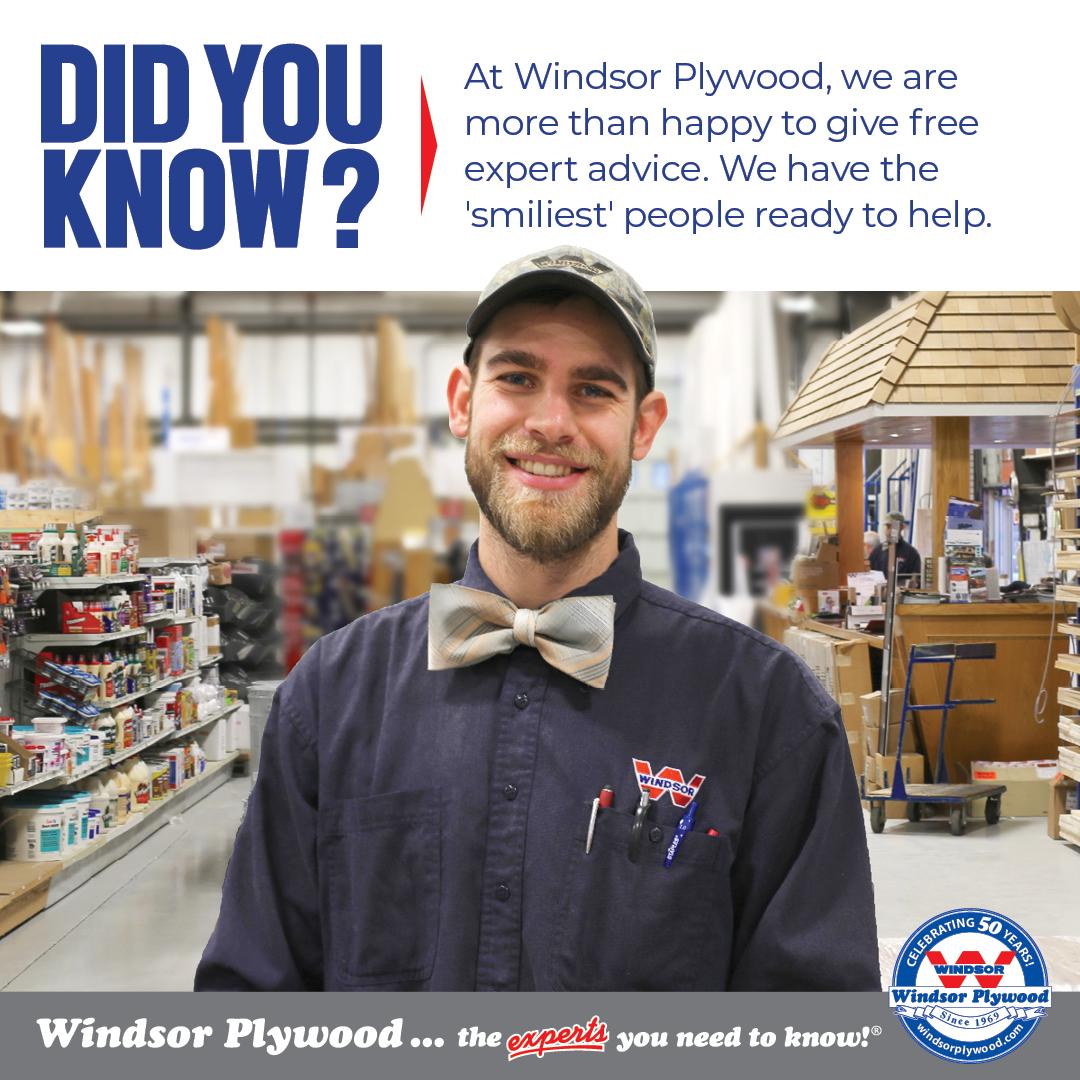 WindsorPlywood_'s tweet photo. Need advice on a woodworking project? Come in to any of the @WindsorPlywood_ stores & get free expert tips and know-how to get you started! First time DIYer, experienced tradesperson? No matter! We're happy to help! #WindsorPlywoodServes #50andGoingStrong #TheExpertsYouNeedtoKnow https://t.co/GfNRpHrGY6