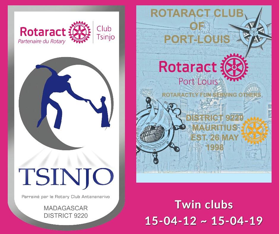 07ème anniversaire du jumelage du Rotaract Club Tsinjo et du Rotaract Club of Port-Louis.
07 ans de camaraderie, d'amitié et de service
#rotaract #rotary #d9220
#BeTheInspiration