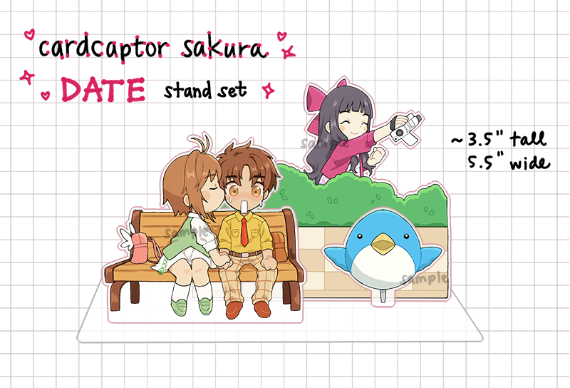 I hurried and finished the ccs stand set!!! ?? This set comes with 3 separate pieces and is around 3.5" and 5.5" wide. You can preorder in my shop: https://t.co/zmizGO5bwb !!! Preorders will be open until 4/27 and will ship mid/late May.
