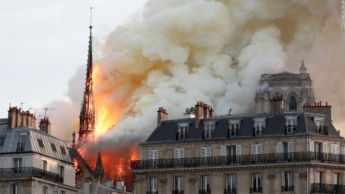CNN's tweet image. &quot;Paris without the cathedral is not Paris anymore.&quot; Hundreds of people — some with tears in their eyes — are watching the fire at the Notre Dame cathedral. cnn.it/2KB4jCq