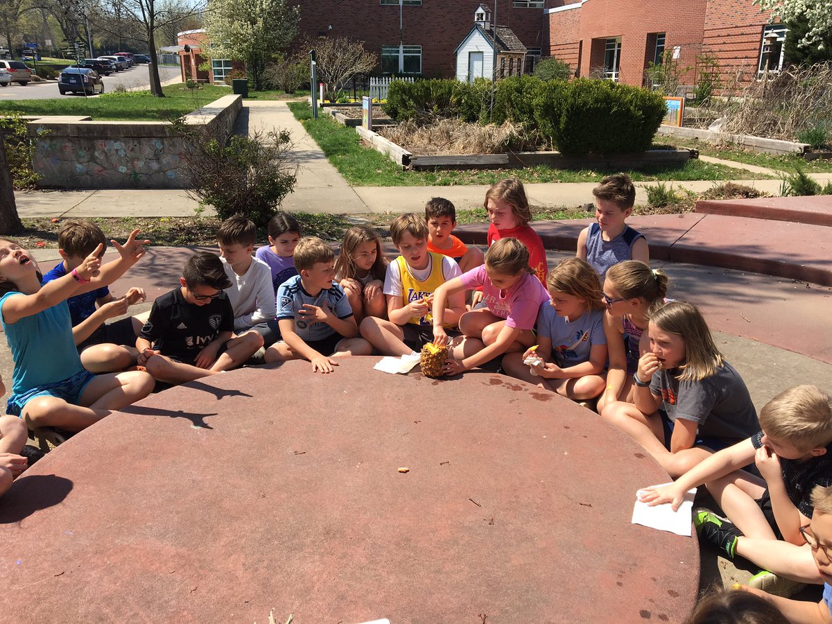 Peeling a pineapple with our bare hands! Thanks Mr. Riscovallez for the pineapple!