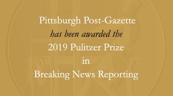 PulitzerPrizes's tweet photo. Congratulations to @PittsburghPG. #Pulitzer #TreeOfLife #GunViolence https://t.co/ql27OmI5AB