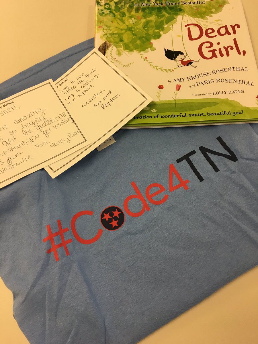 CathyHWhitehead's tweet photo. TFW you get a care package at work from @lori__farley and her #Code4TN kiddos and youโre reminded of the amazing work happening in classrooms across Tennessee. ๐ @TNedu #TNTOY https://t.co/432E2RXLM6