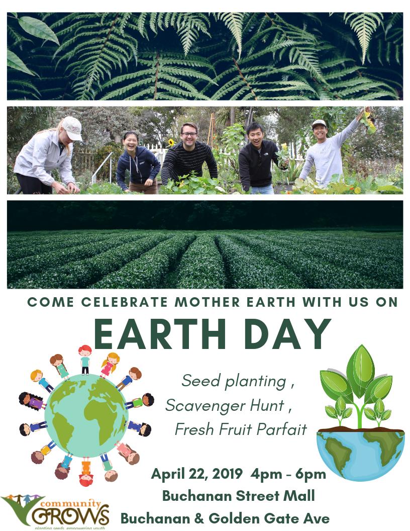 Come out and join us celebrate mother earth. Everyone is welcome and it's kid friendly! Next Monday, April 22 from 4pm to 6pm
