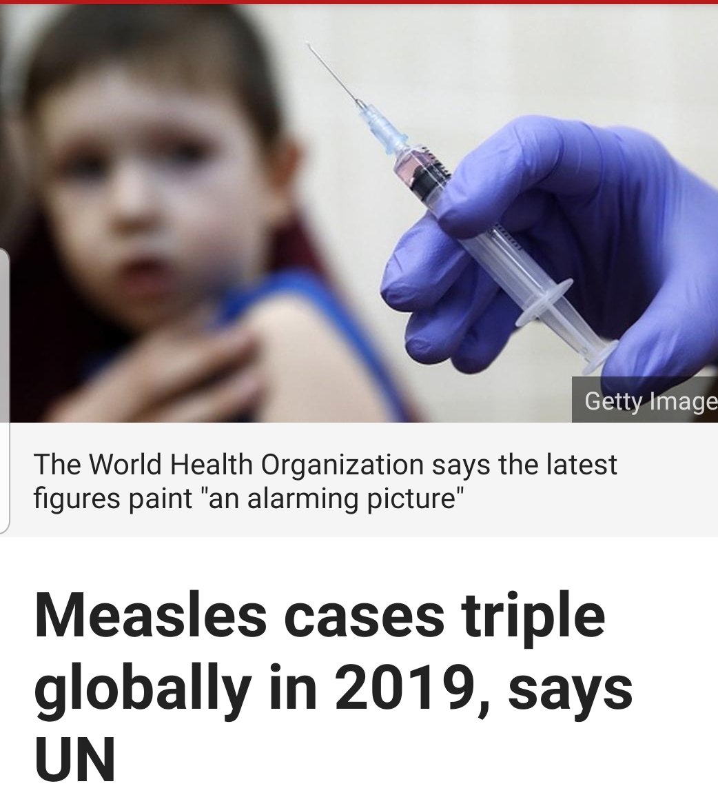 BBC News - Measles cases triple globally in 2019, says UN
bbc.co.uk/news/health-47…

Theme 1: Misinformation