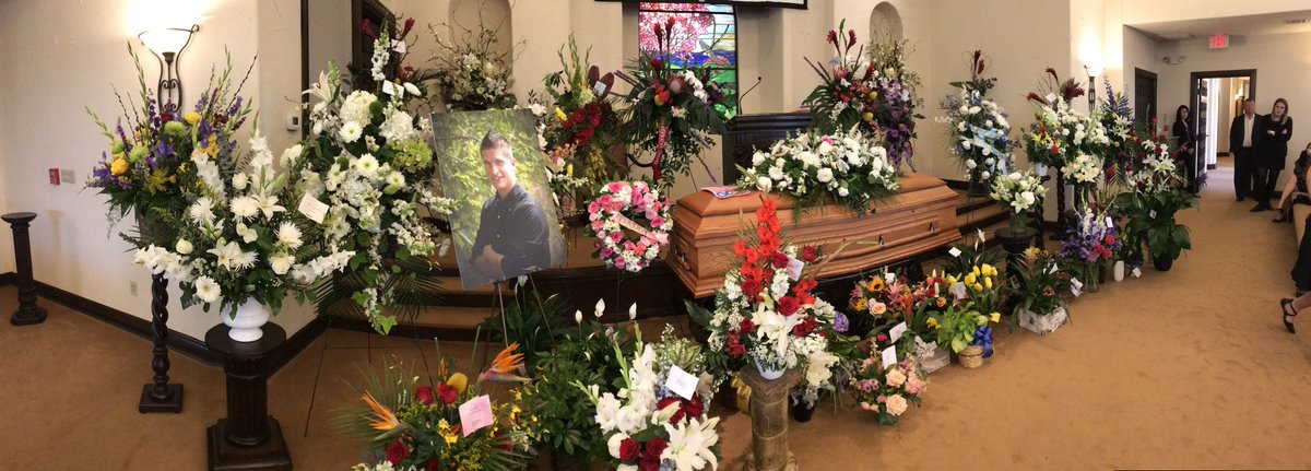 SarahBurris's tweet photo. We are so lucky to have friends and family here with us today. Not sure how we would have gotten through. #ripcolton https://t.co/eUS2CiWvlL