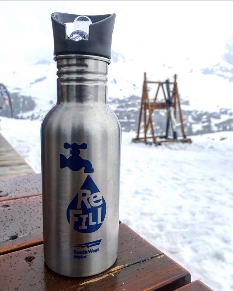 #ReFILLCornwall #ReFILLBude Alpine Style! ⛷We love seeing how far our bottles are travelling @SouthWestWater @BeachCareSW @KeepBritainTidy