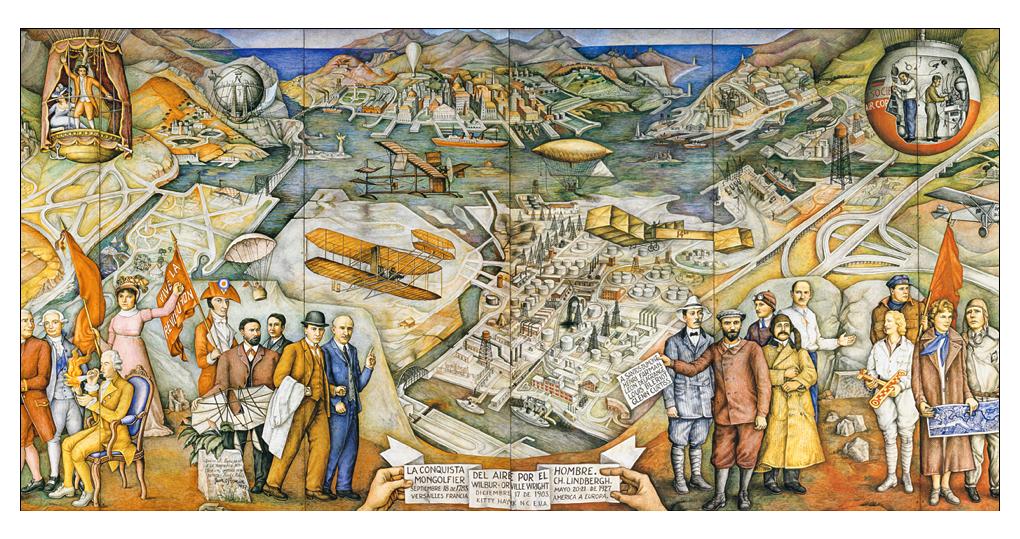 AICM_mx no Twitter: "Este #DíaMundialDelArte no olvides visitar el mural "La conquista del aire por el hombre", de Juan O'Gorman. El mural original se encuentra en la Terminal 1 y la réplica