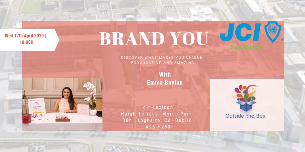 There are still some tickets available for the <a href="/JCISouthside/">JCI Southside</a> event with <a href="/EmmaBoylanPR/">Emma Boylan</a> in <a href="/dlrLexIcon/">dlr LexIcon Venue</a> this Wednesday 17 April at 6pm. Learn how to create a personal brand that takes you to the top. Book your place now at bit.ly/2Ge63xd