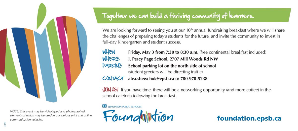 On May 3rd, join <a href="/EPSFoundation/">EPS Foundation</a> at <a href="/jpercypage/">J Percy Page</a> for the #ReadyForLife Breakfast to raise money for full-day Kindergarten! #epsb #fulldayk #education #amplifyyourcause