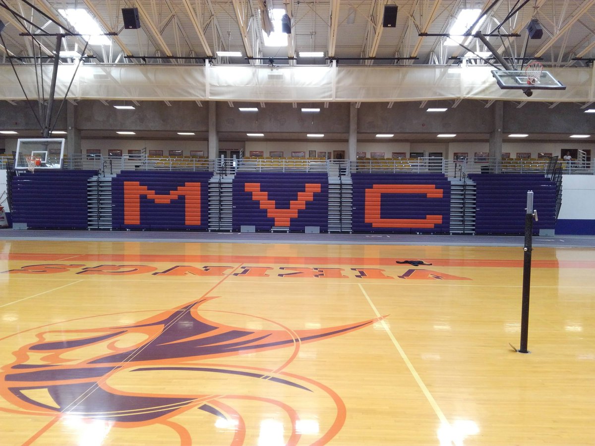 MVCAthletics's tweet photo. New bleachers all ready for use inside the Burns Athletic Center! #valleywillroll https://t.co/KJpWBXHfJ1