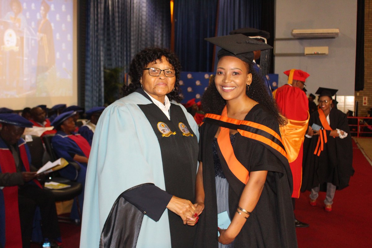 ULvarsity's tweet photo. Well done to Maleka Surprise for graduating with a **Cum Laude for Bachelor of Arts, Honours in Language Studies degree. #ULAutumnGrad2019 #ProudlyULGrad https://t.co/DJ4rcgNrKY