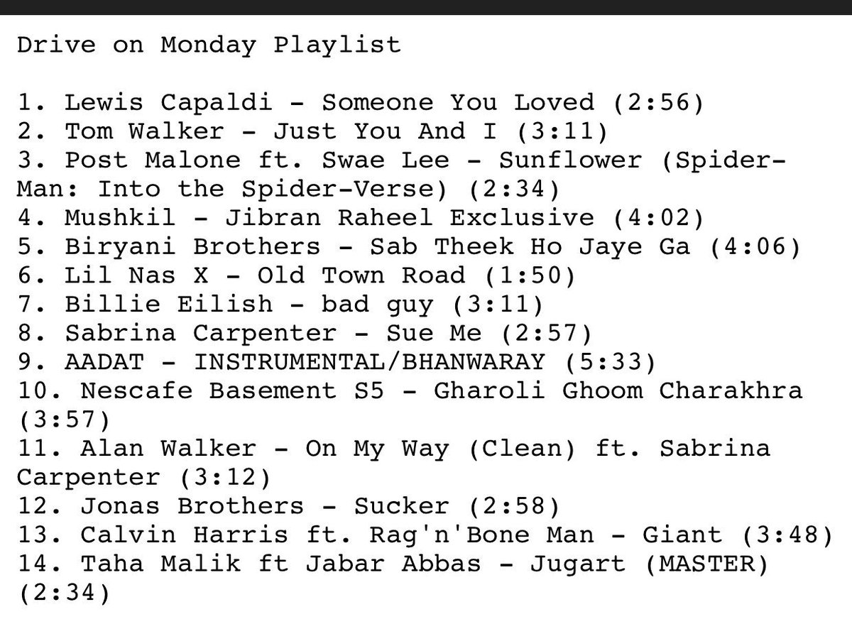SophiyAnjam's tweet photo. Playlist for #DriveOnWithSophie earlier tonight at @FM91_official #CurrentHits #Chartoppers 🎵 https://t.co/0QntCJy1Hv