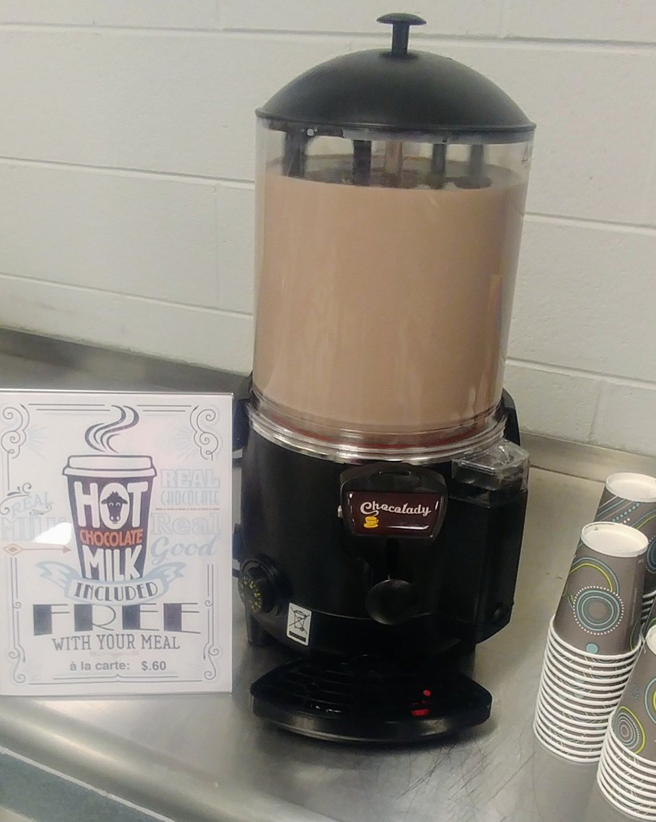 ZPSFoodService's tweet photo. Hot Chocolate Milk today for lunch at Zeeland East High School.  #MondayMotivation #chocolady #ZEHSChix #milkmeansmore https://t.co/tdK5PeNJeC