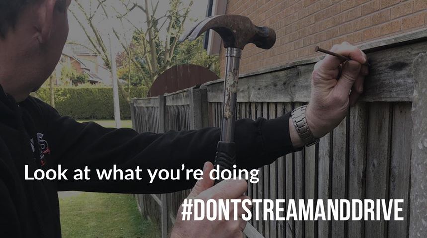 SgtTCS's tweet photo. You wouldnโt take your eyes off this if driving a nail... so why would you take your eyes off the road whilst driving? #DontStreamAndDrive #DSAD19 https://t.co/I3JrxxF3Fz Join us LIVE 10am Tuesday https://t.co/8BnywZMayU