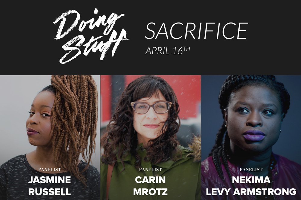 Tomorrow, we’ll host our 8th conversation! We’ll be talking “Sacrifice” with Jasmine Russell, Carin Mrotz and Nekima Levy Armstrong at <a href="/fifthelementRSE/">Fifth Element</a>. Can’t wait to see you there.
doingstuff.is