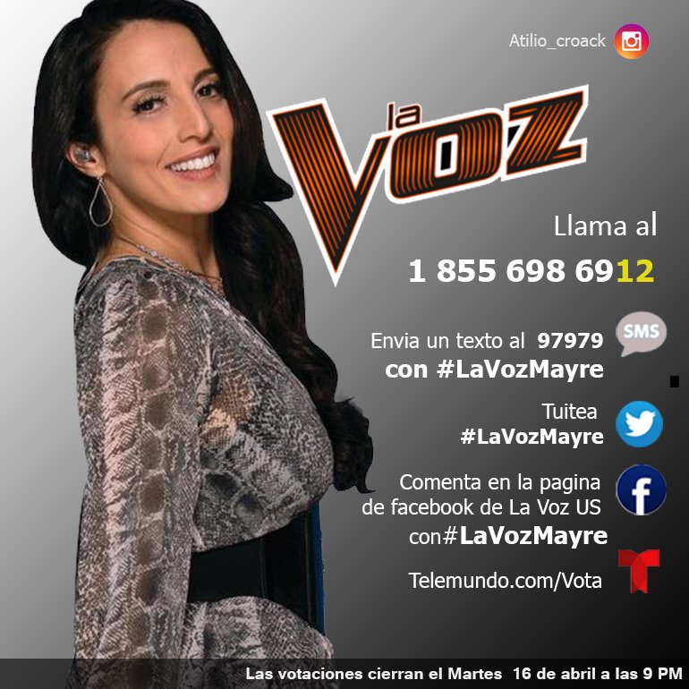 SrCroack's tweet photo. Votar por @MayreMartinez es asi de facil,que esperas! #LaVozMayre https://t.co/E3muVynL6o