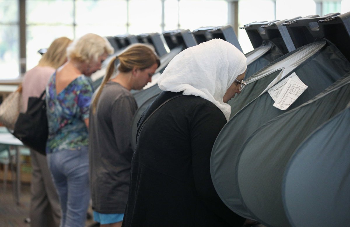 Voters cast their ballots at the Rummel Creek Elementary polling place on November 6, 2018, in Houston, Texas.