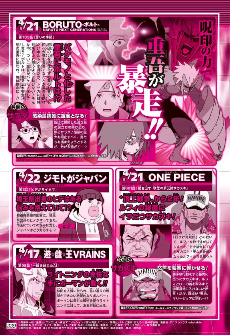 Baker ベイカー One Piece Fan Weekly Shōnen Jump 19 N Toei Animation One Piece 19th Season Arc Reverie Episode 1話 La Prochaine Action L Obsession Du Nouvel Amiral