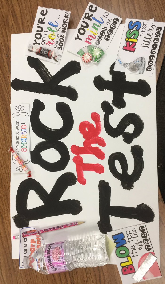 Mrs_J_Erickson's tweet photo. Making sure Las Positas “Rocks The Test!” Supporting our 5th Grade buddies! Testing treats and door decorations! @julieericksonLL #laspositaslions #LHCSD  #1Team1Vision https://t.co/t3s1z8htDC