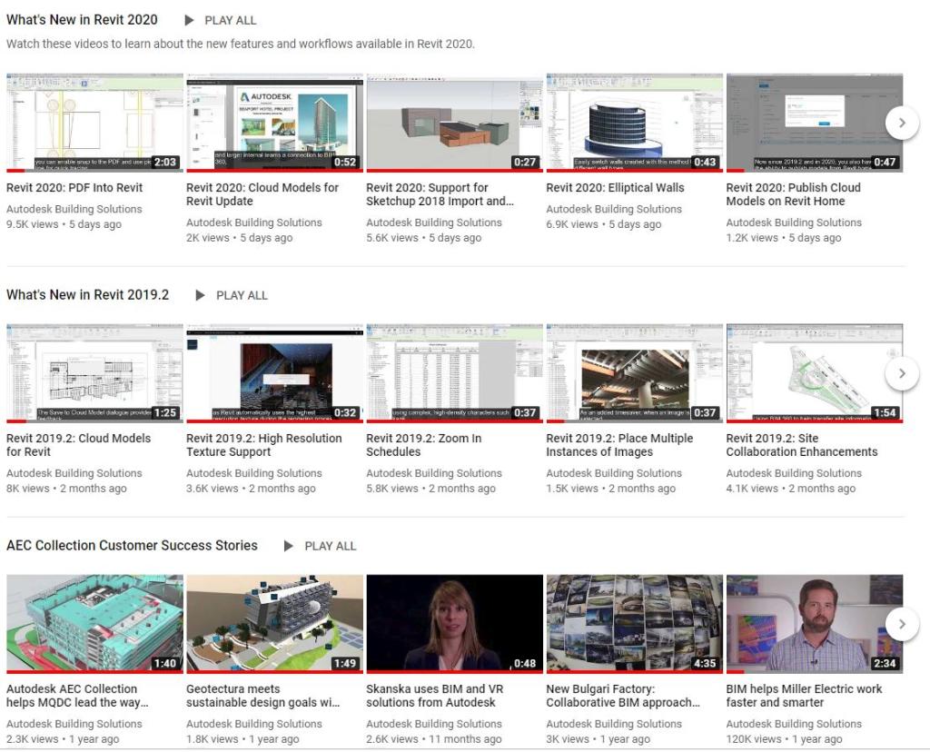 You can see videos for every new Revit feature on the Autodesk Building Solutions YouTube channel. Check out the Revit 2020 playlist, and be sure to subscribe. autode.sk/2UAMNCW