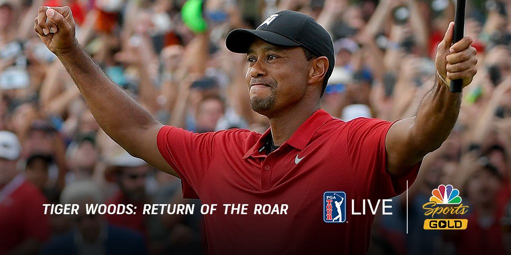 GolfChannel's tweet photo. Sunday Red was back in full force yesterday at #TheMasters!

Tiger Woods: Return of the Roar is now available with PGA Tour Live on @NBCSportsGold. Buy today: https://t.co/XzXjMufY9Y https://t.co/YpeGrF6wm2