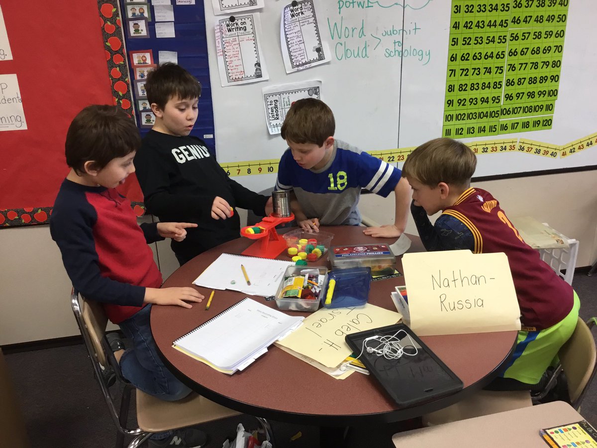 Missbertoli's tweet photo. Sorting through recycled trash and measuring the mass of each type for our STEM unit on Our Environment: Our Health! #stem @hempfield https://t.co/rVf44hp8Ta