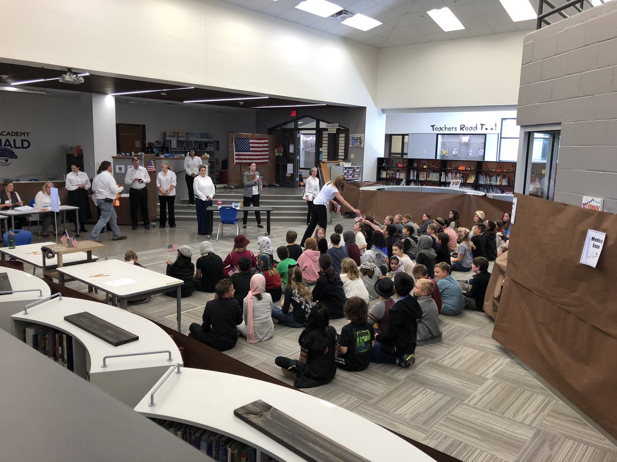 EmmettMichele's tweet photo. Great Ellis Island simulation with 5th grade! Making history come alive! @Donald_ES @LISDSTEM https://t.co/MSTd76j47W
