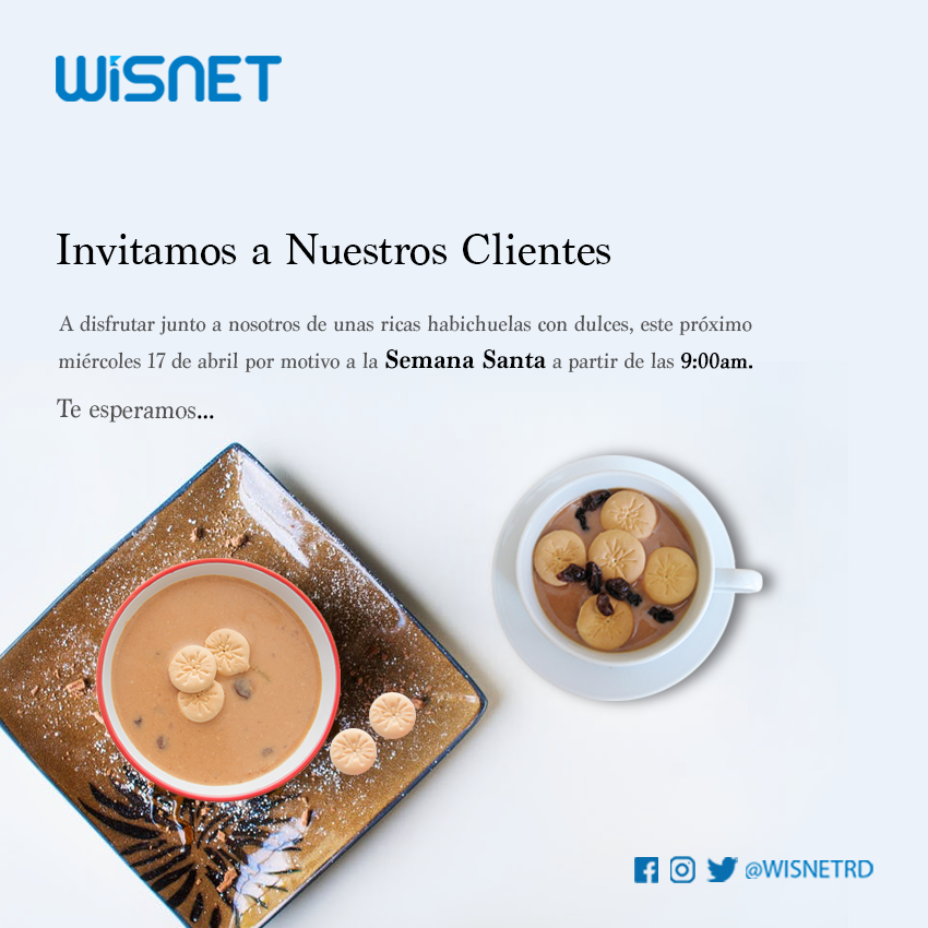 wisnetrd's tweet photo. Ven a disfrutar con el #TeamWisnet de una ricas habichuelas con dulces.
#wisnetrd #tecnologia #internet #calidad #ventasrd #comunicación #Redes #empresas #seguridad #alarmas #audioHD #SemanaSanta2019 #TeamWisnet https://t.co/UFRA3mrurN