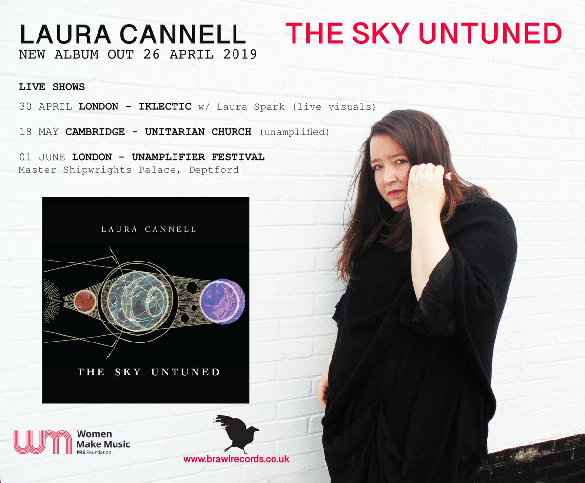 3 Shows playing from THE SKY UNTUNED (out 26 April) 30th April LONDON @babayagashutlondon Album Launch @iklectikartlab w/ @DrSparkophogus 18th May CAMBRIDGE @CrushingDeathCB 
1st June LONDON @NestFolk Unamplifier Festival. Grateful for support from @prsfoundation #WomenMakeMusic