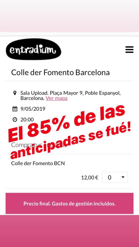bhheventos's tweet photo. NOTICIA DE LA UTLIMA HORA!!
El 85% de las anticipadas para el concierto de @collederfomento en la sala @UploadBarcelona del 9 de mayo se fue!!
Una vez acabadas las entradas, el precio de las anticipadas y en taquilla será de 15€!
NAAAH MISS!!!

#collederfomentobcn #adversus #rap https://t.co/tVIbDobFHM