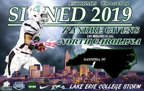 LakeErieFB's tweet photo. NC High-School standout @ZGivens_23 just signed up with the Storm from Los Medanos College in Nor-Cal! β‘οΈπͺπ
#RageOn #Storm19 #AStormIsBrewing https://t.co/hjB2JUyn0D