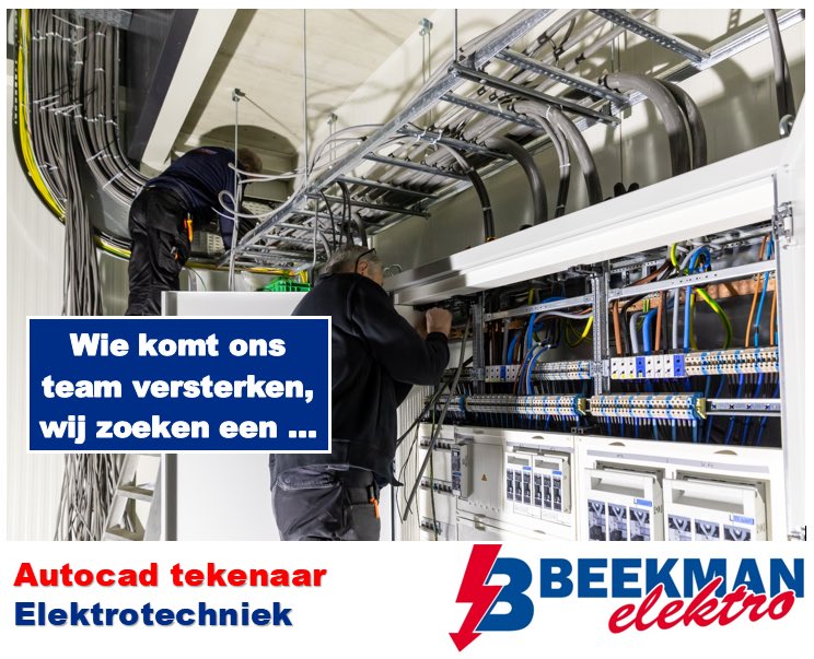 Beekman Elektro groeit door! Daarom zijn wij op zoek naar een Autocad Tekenaar Elektrotechniek, met “Passie voor tekenen”.

Check hier beekmanelektro.nl/vacatures/Auto… de volledige vacature en zet jezelf direct in de spotlight voor deze job en stuur je CV en motivatie naar ons.