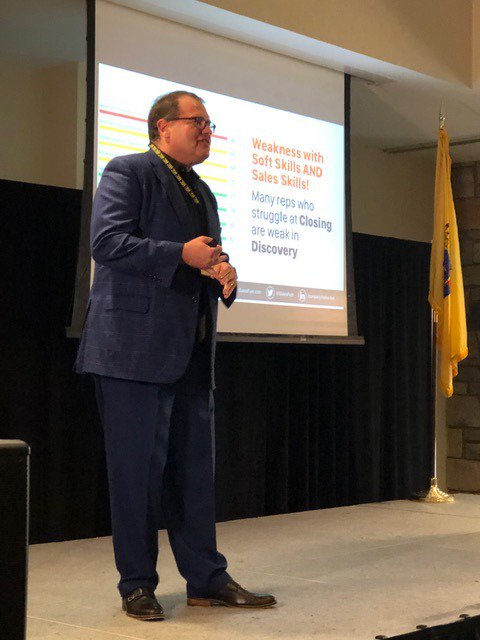 SalesFuel's tweet photo. SalesFuel's CEO @cleesmith presenting at #MorrisGrowthCon on "Behavioral Sciences in #Sales and #Marketing." A full-day of excellent thought leadership on soft skills, personality types and more Thanks @jamesjacobi for having us! https://t.co/zuchIUH5Qu