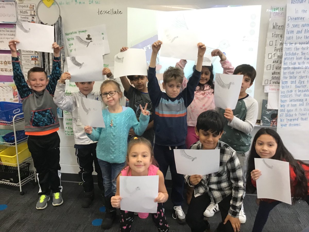 ethomp711's tweet photo. We had our second student-led class today. Students learned how to draw a bird from a peer. #2ndgrade #studentledclass #inspire96 #drawing https://t.co/ejpWLCtBIU