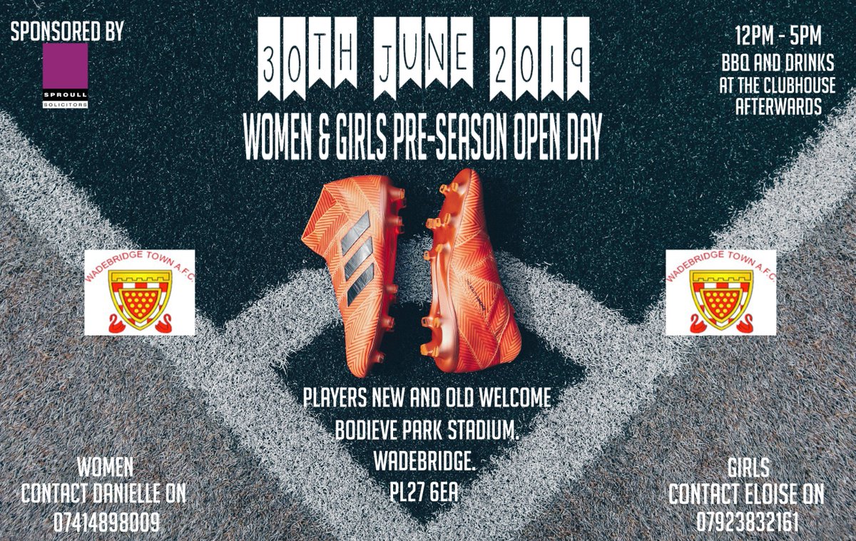 To kick start preseason we will be hosting our first ever open day! Players of all abilites welcome. We will be running a fun football training session followed by a BBQ. Get in touch!

Big thank you to <a href="/sproullsols/">Sproull Solicitors</a> for sponsoring the event!