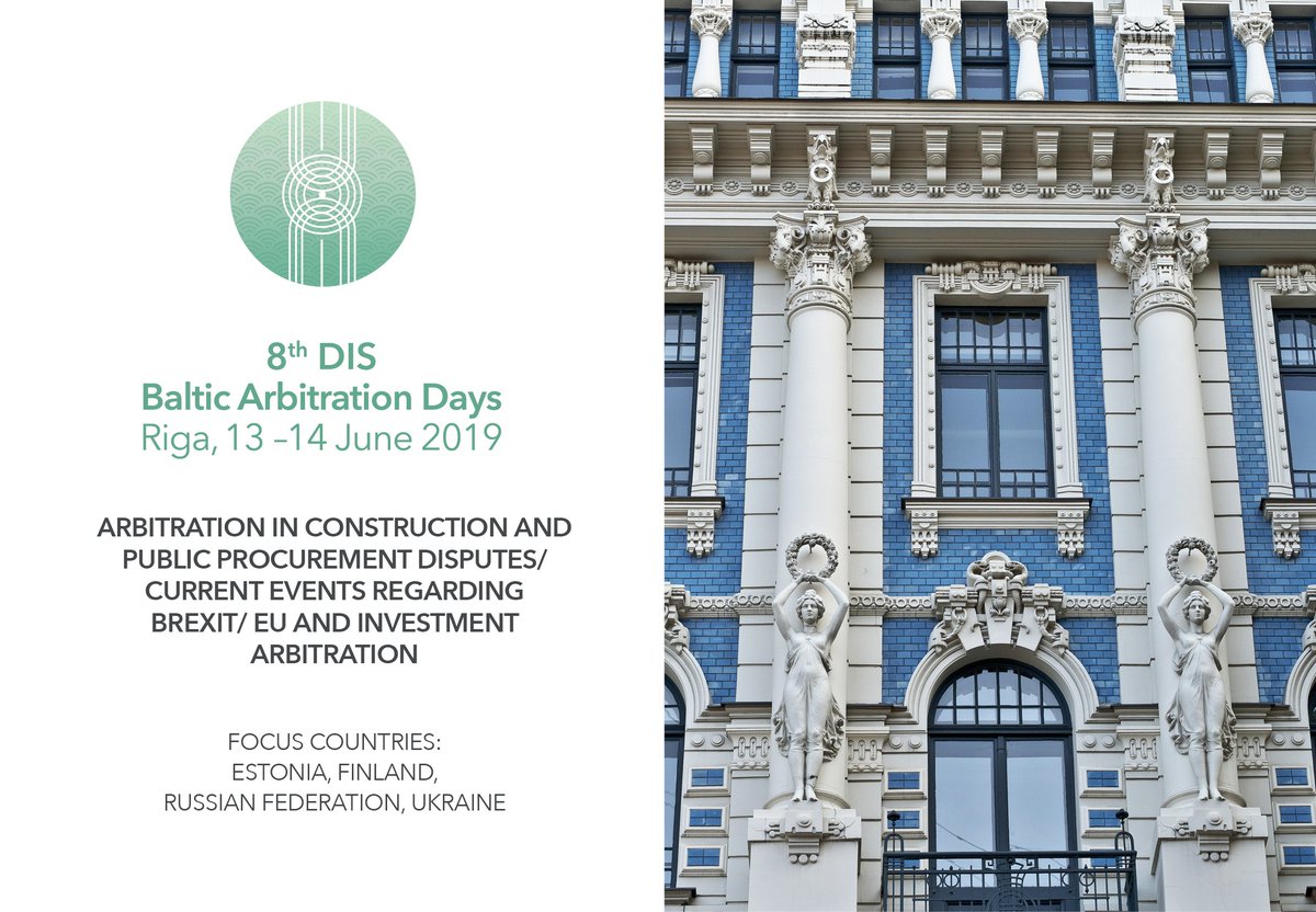 TweetRusFor's tweet photo. RusFor is delighted to act as media partner forthe 8th DIS Baltic Arbitration Days, 13-14 June 2019 in #Riga, #Latvia.

This year, Estonia, Finland, the Russian Federation and Ukraine are in the focus of the DIS Baltic Arbitration Days.

For info: jana.beguna@klauberg.legal https://t.co/TFnmxitHoF