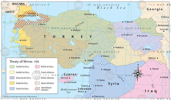 Турция после 1. Севрский договор с Турцией 1920. Турция по Севрскому договору. Севрский Мирный договор карта. Севрский Мирный договор с Турцией.
